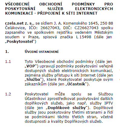 Změna VOP